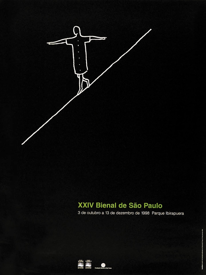 Cartaz da 24ª Bienal, de autoria de Leonilson (a partir de ilustração para Folha de São Paulo em 22/jun/1991)